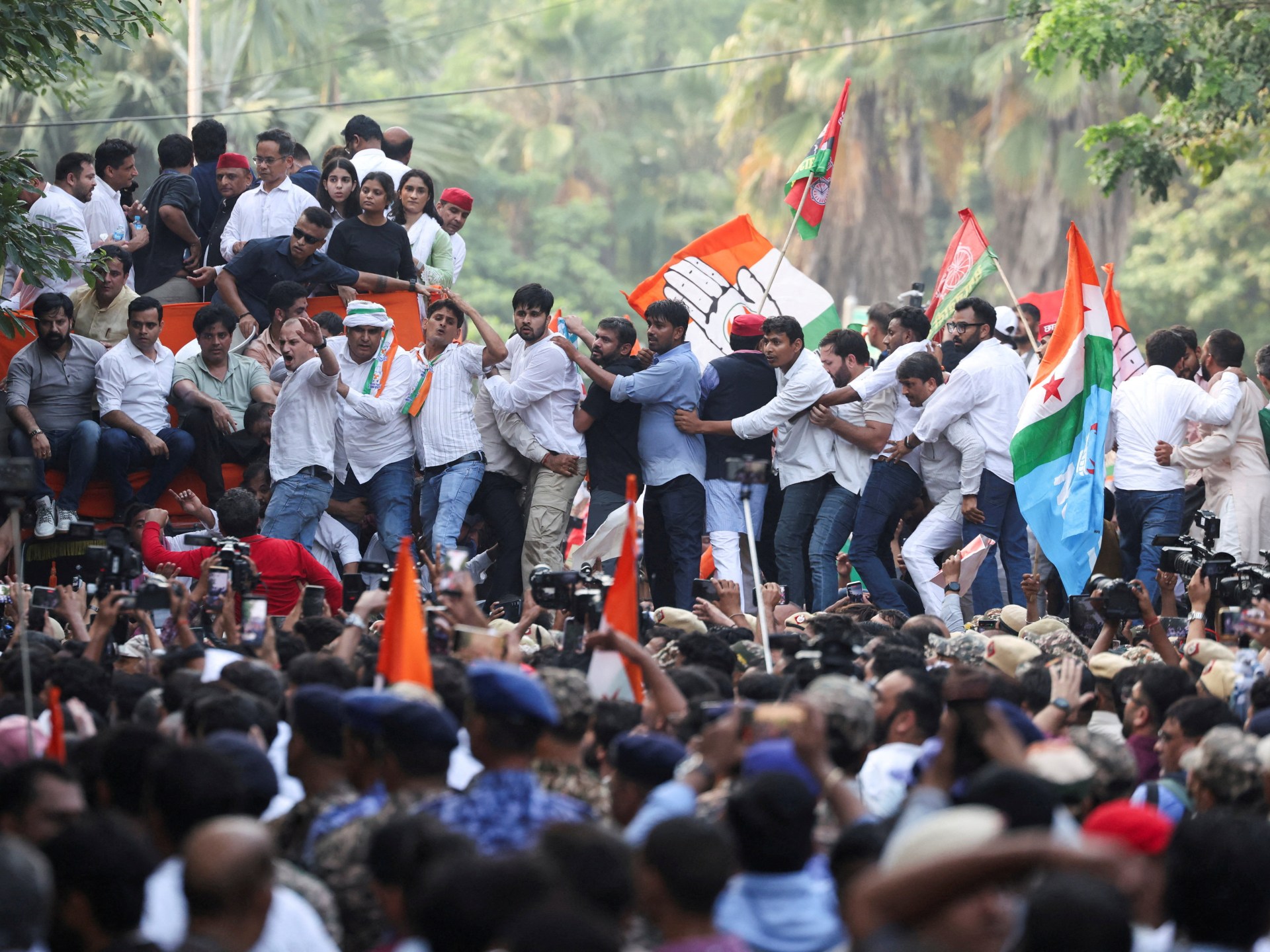 Photos: Protests over voter lists escalate in India’s capital